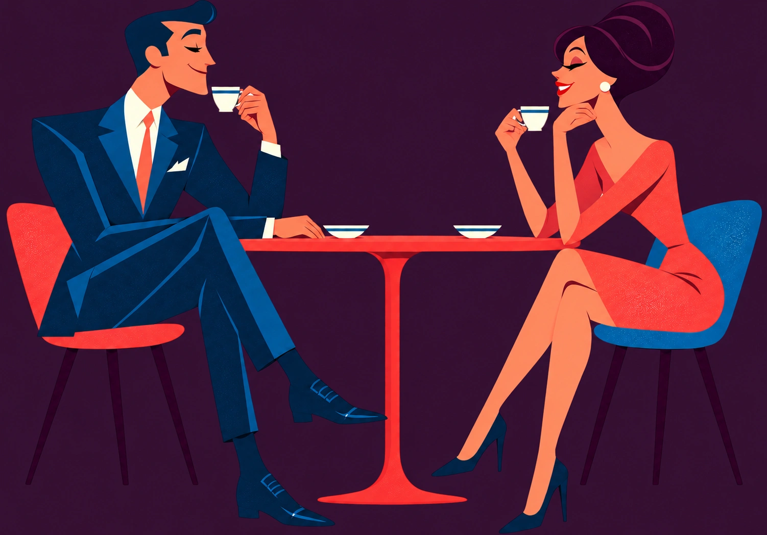 Two people sharing a coffee.